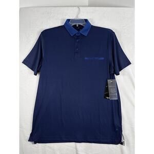 Golf Polo Large Blue Head Mens Short Sleeve UV Protection NWT